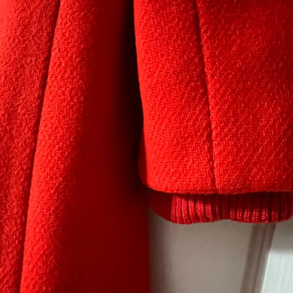 J. Crew Italian Stadium Cloth wool blend red coat, size 6 - Picture 3 of 7